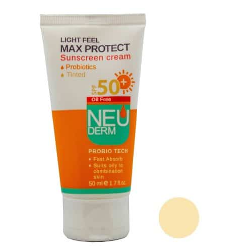 کرم ضد آفتاب کرم پودری فاقد چربی نئودرم Max Protect SPF50, محافظت قوی در برابر UV, فاقد چربی, مناسب پوست چرب و مختلط, پوشانندگی کرم پودری, بافت سبک, مات‌کننده, کنترل چربی پوست, ضد لک, جلوگیری از پیری زودرس, مقاوم در برابر آب, ضد تعریق, جذب سریع, مرطوب‌کننده, روشن‌کننده پوست, ضد التهاب, بدون ایجاد حساسیت