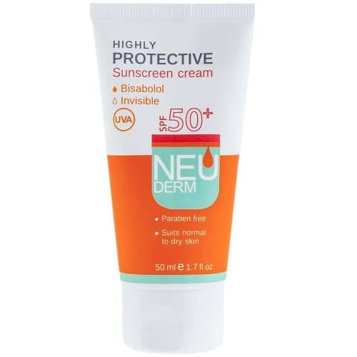 کرم ضد آفتاب بی رنگ نئودرم Highly Protective SPF50, محافظت قوی در برابر UV, مناسب انواع پوست, بدون رنگ, بافت سبک, مرطوب‌کننده, ضد لک, جلوگیری از پیری زودرس, مقاوم در برابر آب, ضد تعریق, کنترل چربی پوست, جذب سریع, مناسب استفاده روزانه, ضد التهاب, محافظت در برابر آلودگی, بدون ایجاد حساسیت