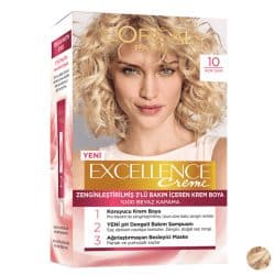 کیت رنگ مو لورآل مدل Excellence شماره 10 حجم 48 میلی لیتر رنگ بلوند طلایی | گارانتی اصالت و سلامت فیزیکی کالا