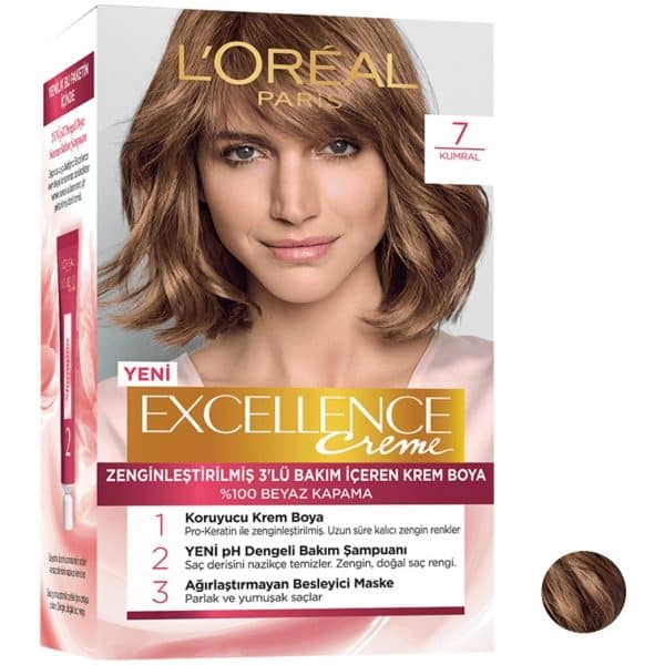 کیت رنگ مو لورآل مدل Excellence شماره 7 حجم 50 میلی لیتر رنگ بلوند | گارانتی اصالت و سلامت فیزیکی کالا
