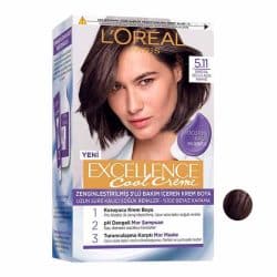 کیت رنگ مو لورآل مدل Excellence شماره 5.11 حجم 48 میلی لیتر رنگ قهوه ای روشن | گارانتی اصالت و سلامت فیزیکی کالا