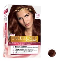 کیت رنگ مو لورآل مدل Excellence شماره 5.32 رنگ قهوه ای روشن | گارانتی اصالت و سلامت فیزیکی کالا