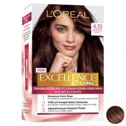 کیت رنگ مو لورآل مدل Excellence شماره 4.15 حجم 48 میلی لیتر رنگ قهوه ای ماهاگونی | گارانتی اصالت و سلامت فیزیکی کالا