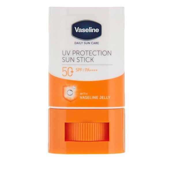 Vaseline, ضد آفتاب استیکی, خرید ضد آفتاب, SPF50, محافظت در برابر اشعه UVA و UVB, مناسب انواع پوست, فرمولاسیون سبک و غیر چرب, قابل حمل و مناسب استفاده در سفر, مرطوب‌کننده و نرم‌کننده, مقاوم در برابر تعریق و آب, جذب سریع, بدون ایجاد چربی اضافی, برند وازلین, مناسب استفاده روزانه