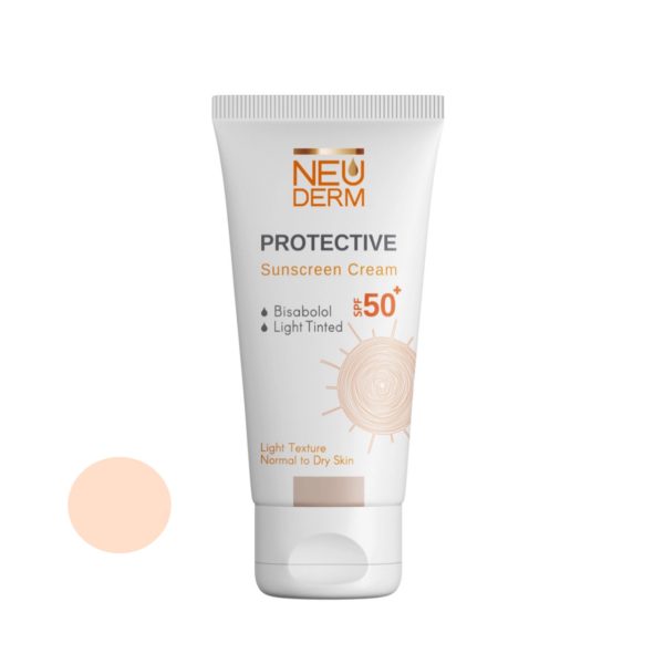 Neuderm, کرم ضد آفتاب, رنگ روشن, SPF50, خرید کرم ضد آفتاب, مناسب انواع پوست, محافظت قوی در برابر اشعه UVA و UVB, پوشش‌دهی یکنواخت و طبیعی, مرطوب‌کننده و آبرسان, فرمولاسیون سبک و فاقد چربی, جلوگیری از ایجاد لک و چین‌وچروک, ماندگاری بالا, مناسب استفاده روزانه, برند نئودرم