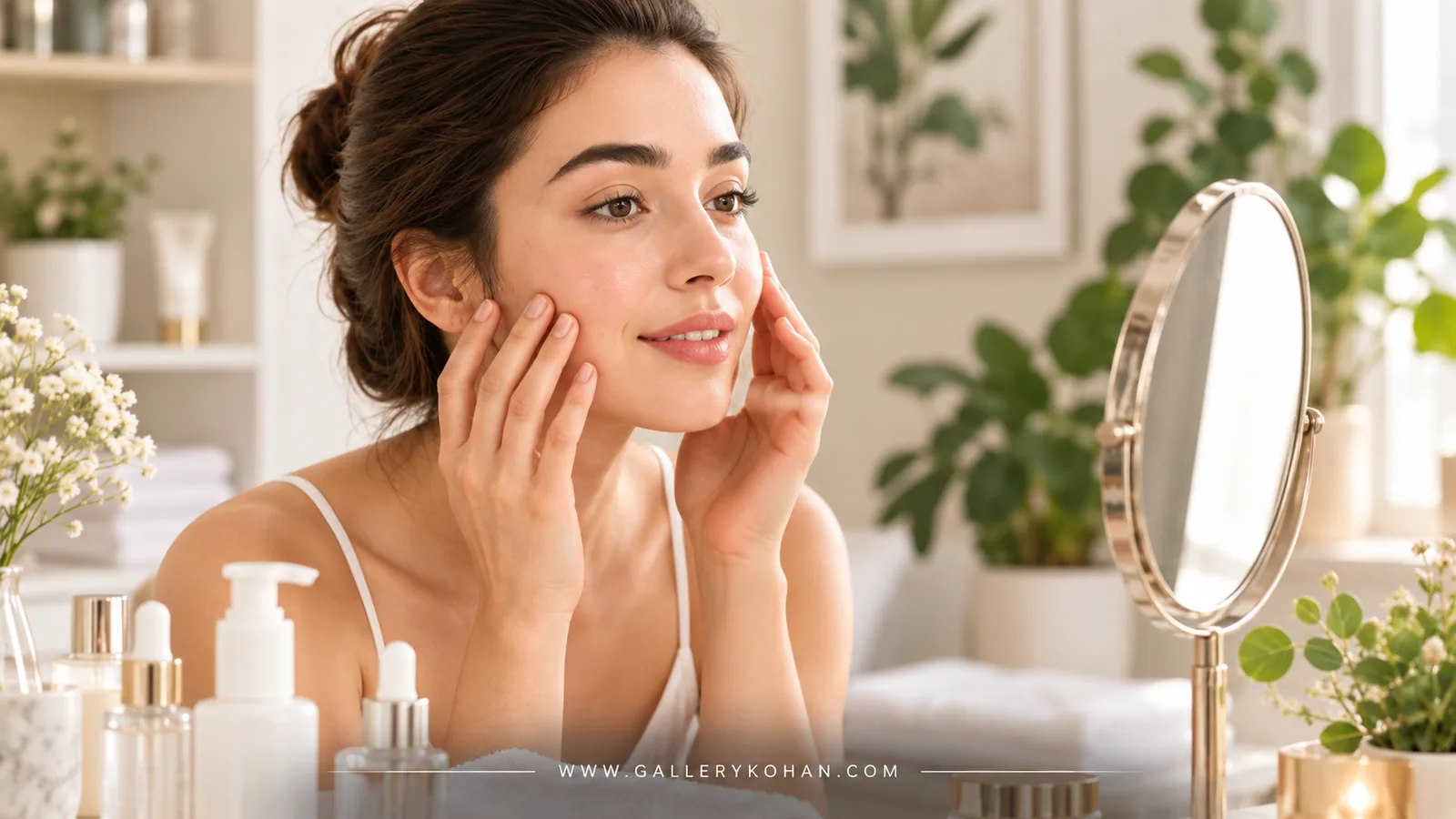 تشخیص نوع پوست چرب، خشک، مختلط و حساس با بررسی پوست صورت در آینه
