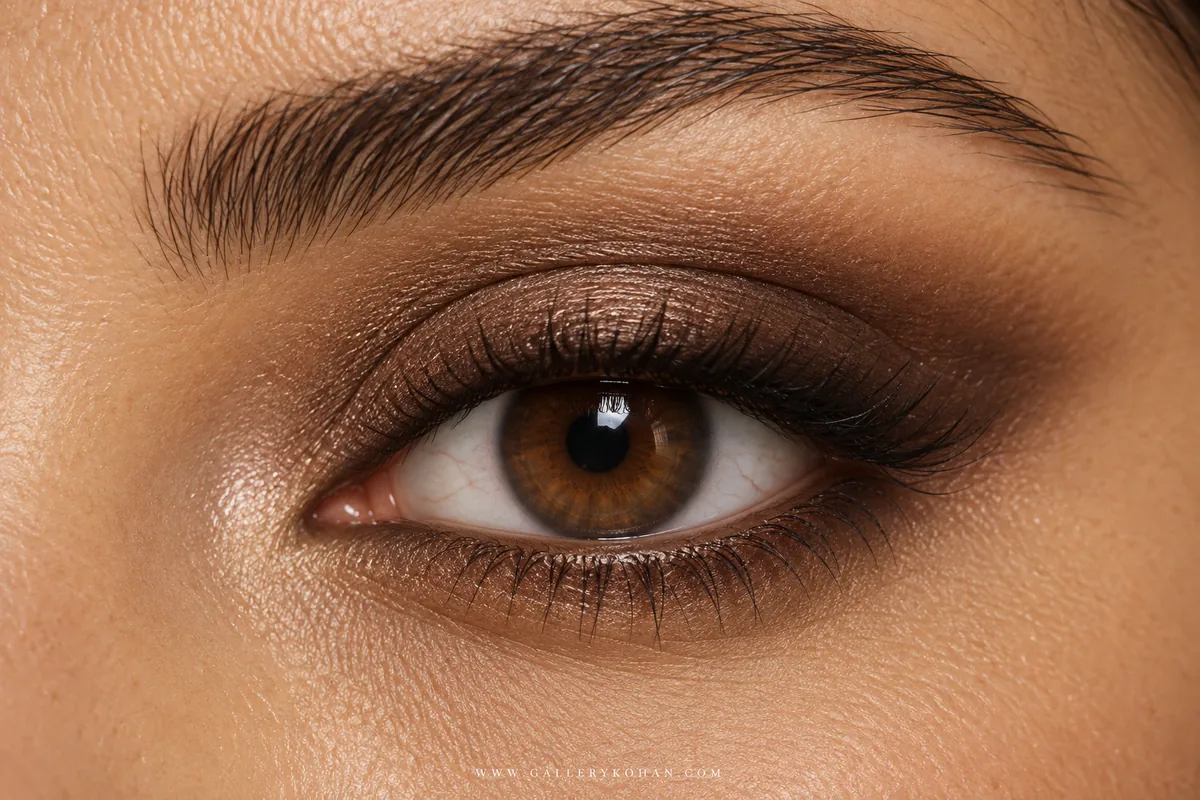 نمای نزدیک سایه دودی قهوه‌ای با مرز محوشده