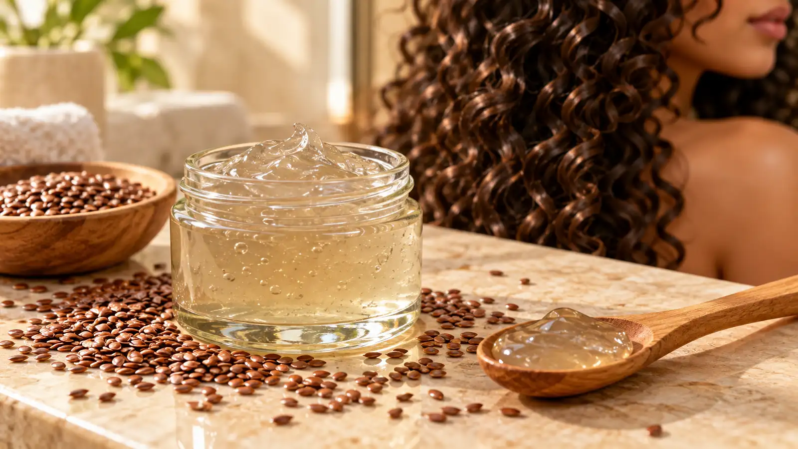 مقایسه ژل تخم کتان خانگی و ژل مو آماده برای حالت دادن موهای فر و وز