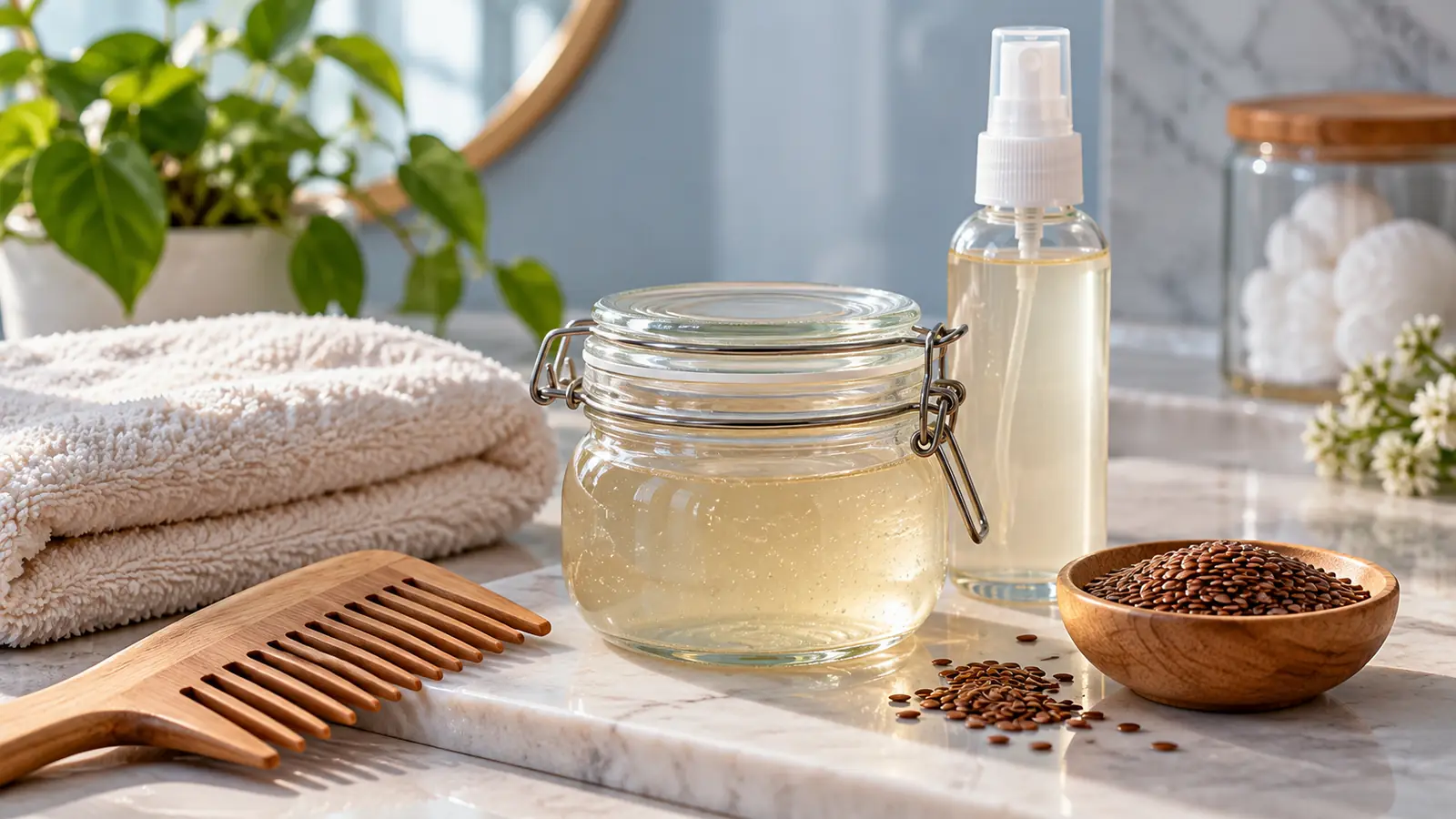 نگهداری ژل تخم کتان خانگی در ظرف تمیز و دربسته داخل یخچال